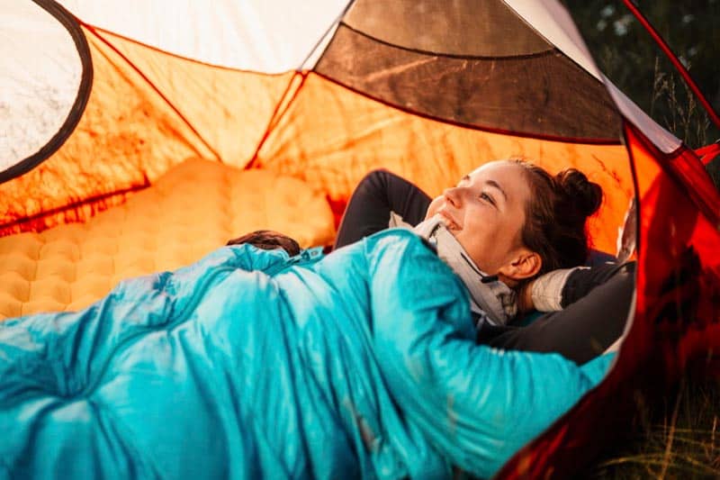 how to get to sleep in a sleeping bag