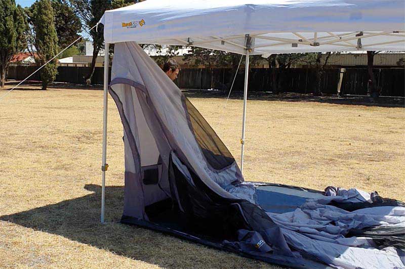 tent under a gazebo