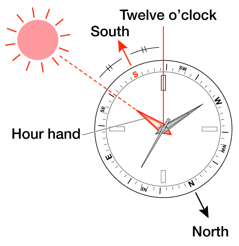 how to use a watch as a compass at night