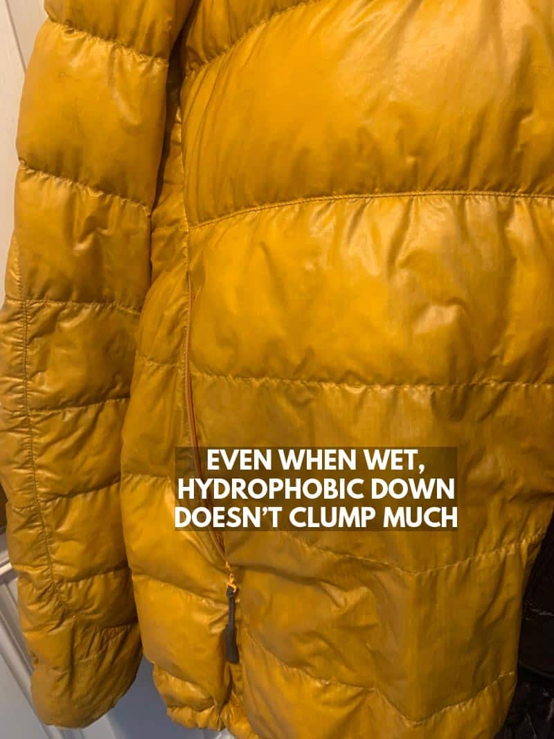 how is hydrophobic down made into jackets