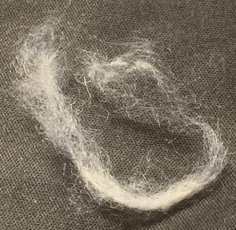 synthetic down fibers close up